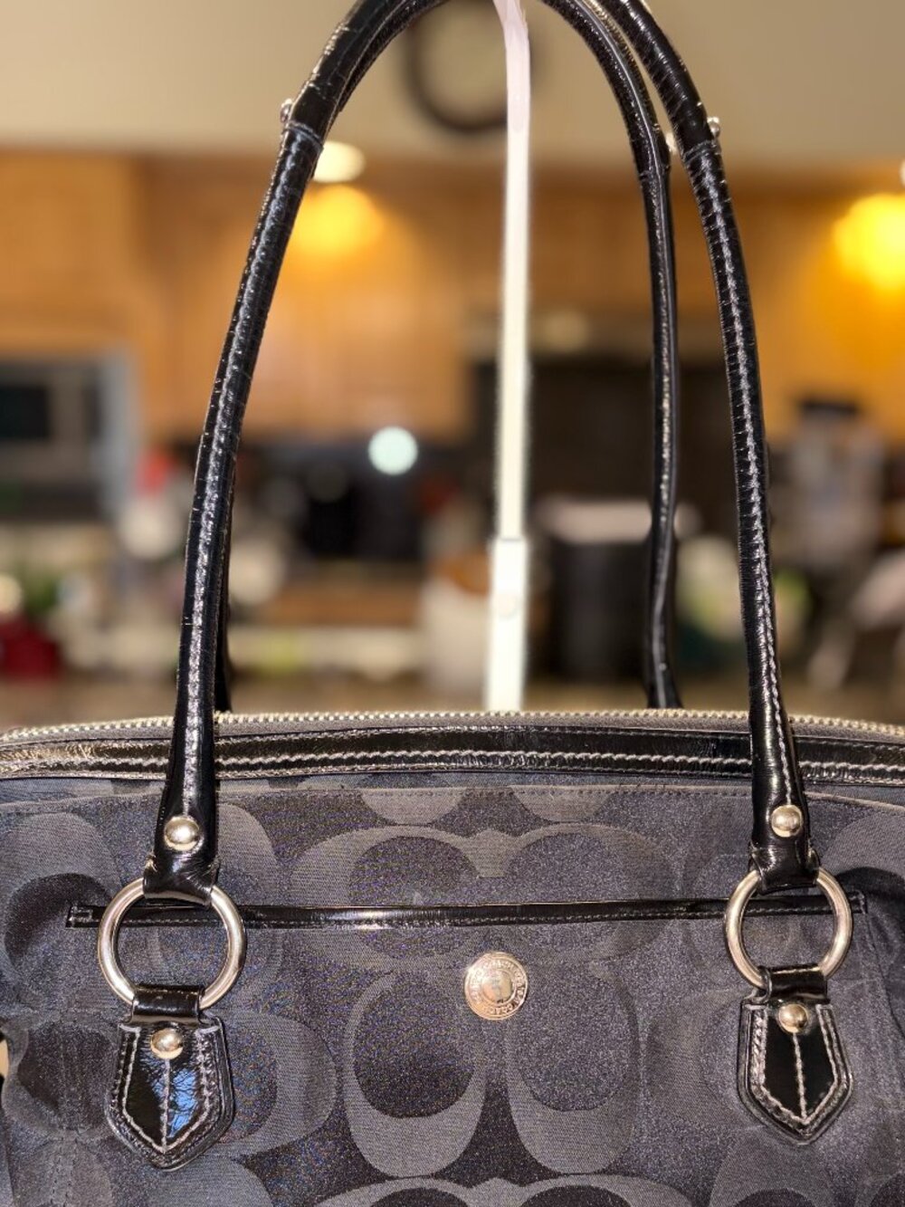 Authentic Coach Signature Black Jacquard & Leather Work Tote / Briefcase - Picture 5 of 13